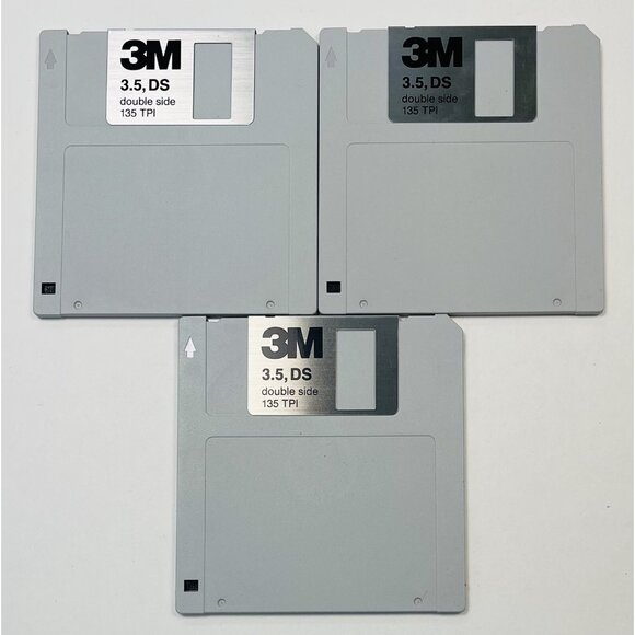 VTG 3pk 3M 3.5" DS Double Side MICRO DISKETTES Floppy Disks + Stickers/Labels - Picture 2 of 4
